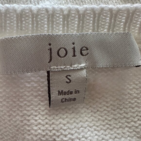 JOIE Women's Camren Textured Dot Short Sleeve Pullover Sweater White Size Small - Picture 8 of 9